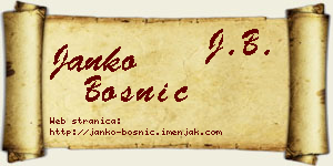 Janko Bosnić vizit kartica